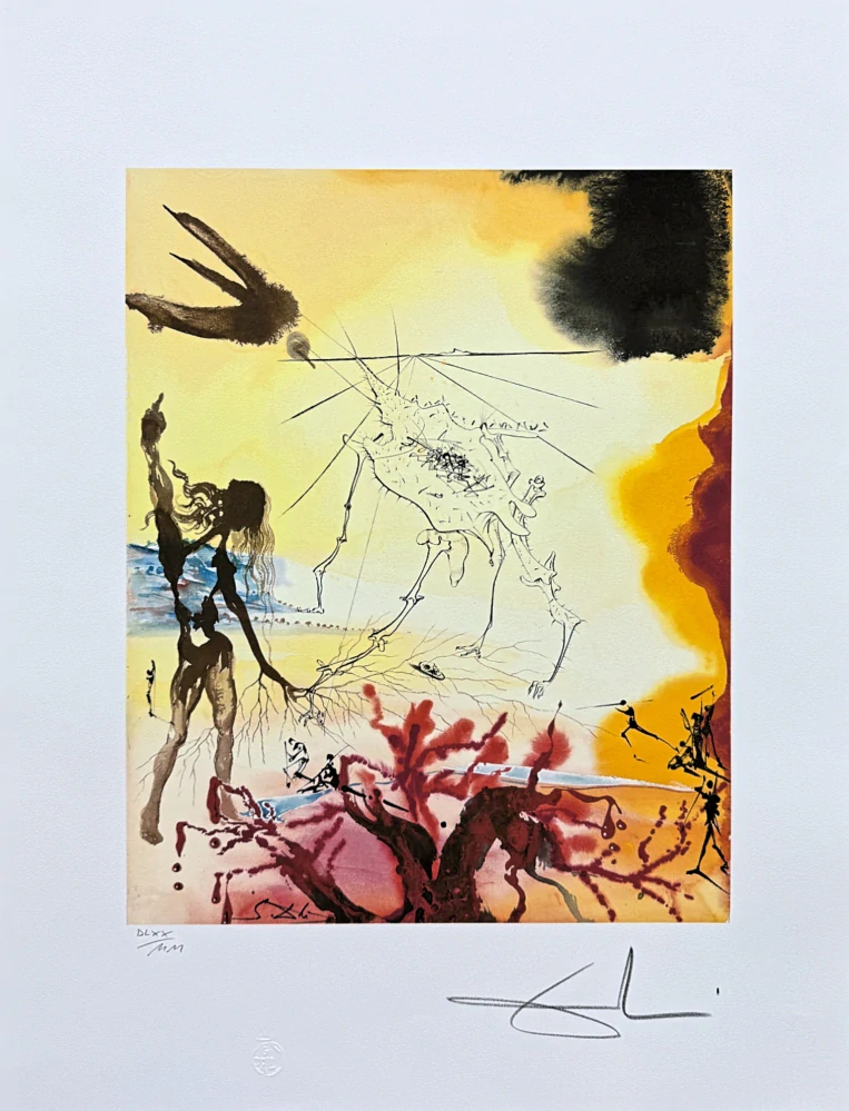 Salvador Dalí - La Famine - signováno, limitovaná edice, 50x66cm