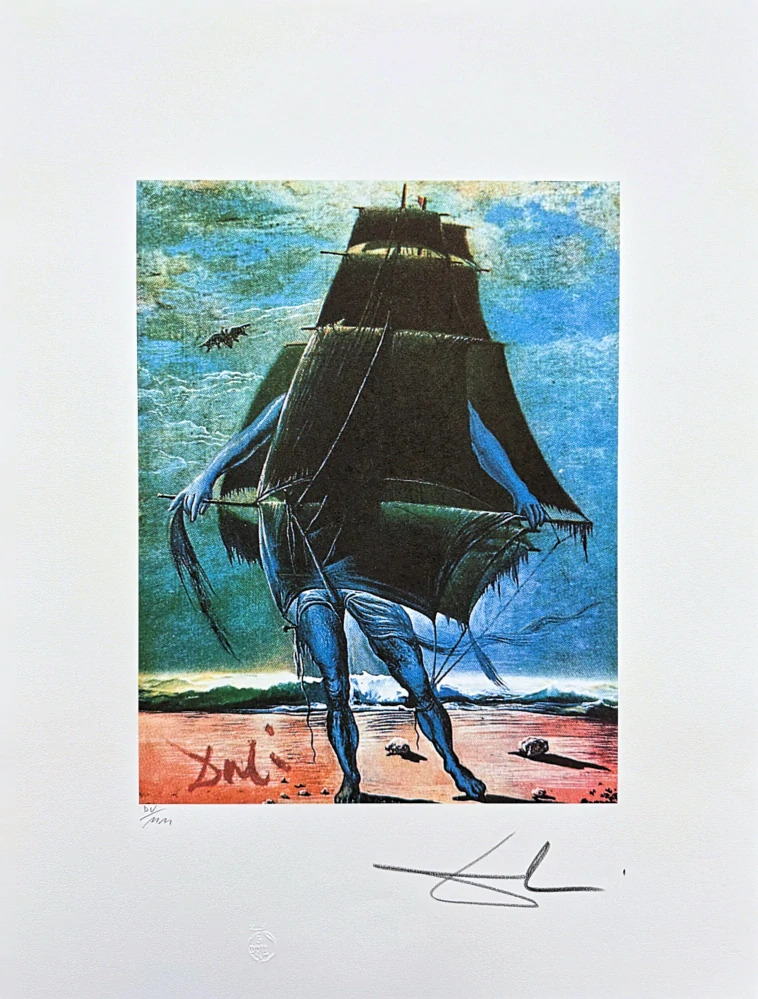 Salvador Dalí - The Ship - signováno, limitovaná edice, 50x66cm