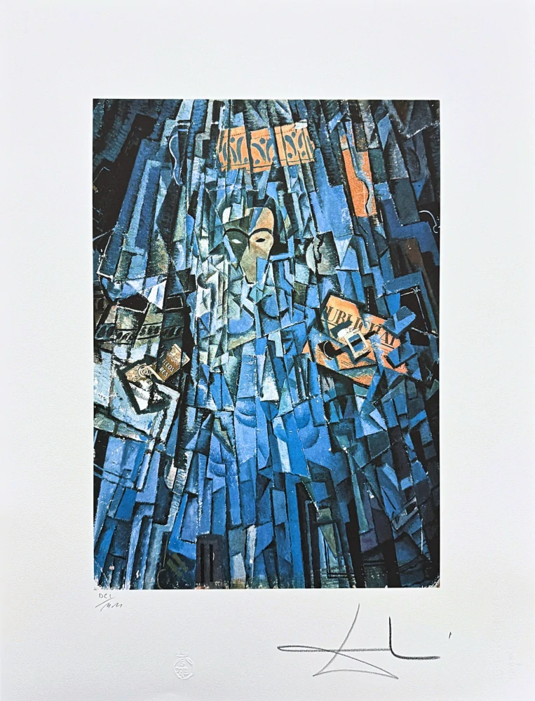 Salvador Dalí - Cubist Self Portrait - signováno, limitovaná edice, 50x66cm