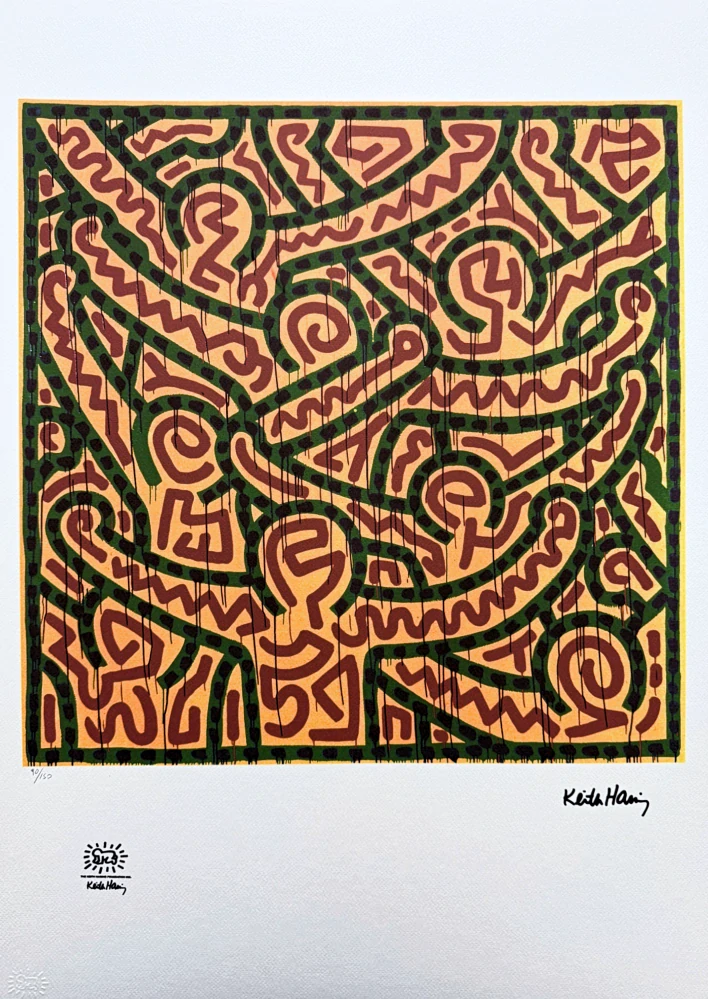 Keith Haring - Labyrinth x/150 - signováno, limitovaná edice s certifikátem, 50x70 cm