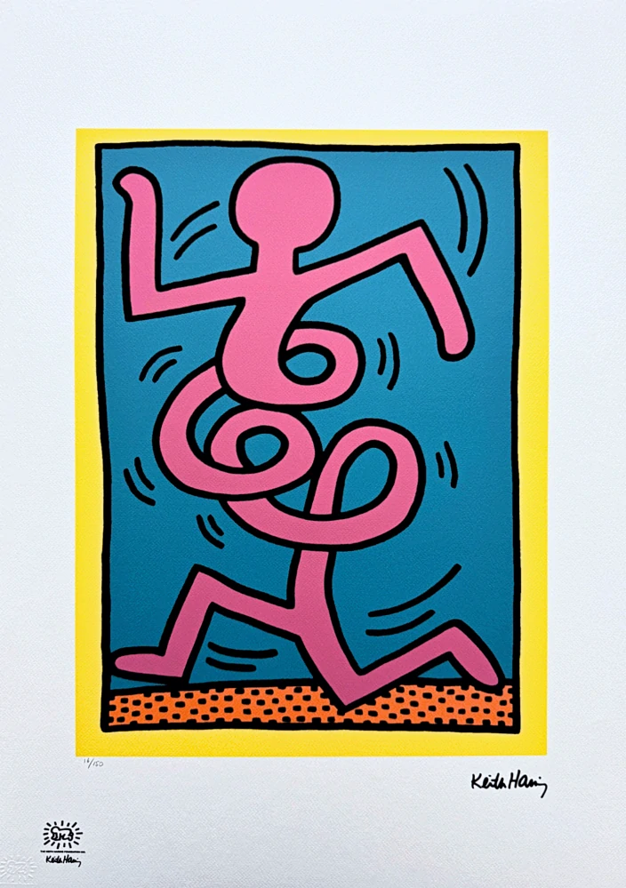 Keith Haring - Serpent x/150 - signováno, limitovaná edice s certifikátem, 50x70 cm