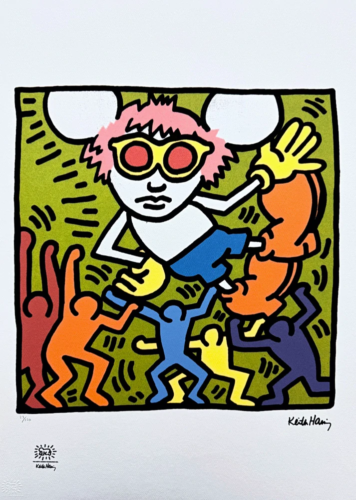 Keith Haring - Andy Mouse IV x/150 - signováno, limitovaná edice s certifikátem, 50x70 cm
