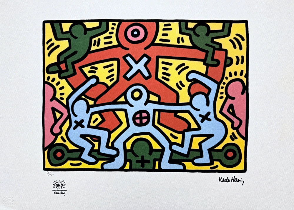 Keith Haring - Pop Shop IV Plate 3 x/150 - signováno, limitovaná edice s certifikátem, 70x50 cm