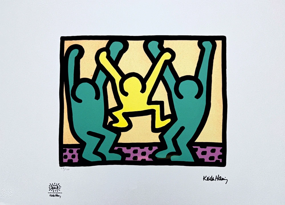 Keith Haring - Family x/150 - signováno, limitovaná edice s certifikátem, 70x50 cm