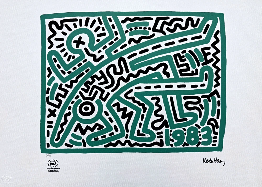 Keith Haring - 1983 x/150 - signováno, limitovaná edice s certifikátem, 70x50 cm