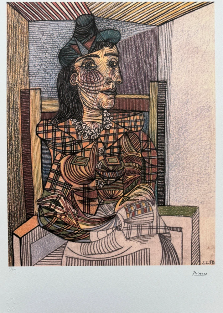 Pablo Picasso - Dora Maar 75/200 - signováno, s certifikátem, 50x70 cm