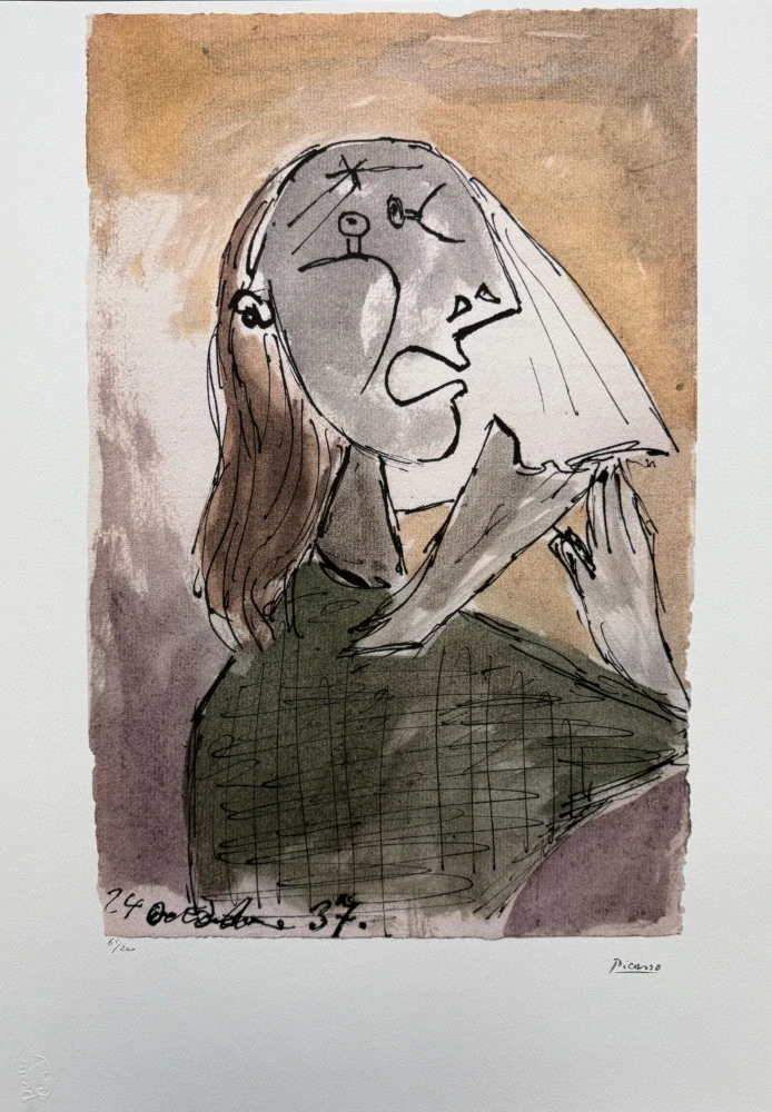 Pablo Picasso - Weeping Woman 61/200 - signováno, s certifikátem, 50x70 cm