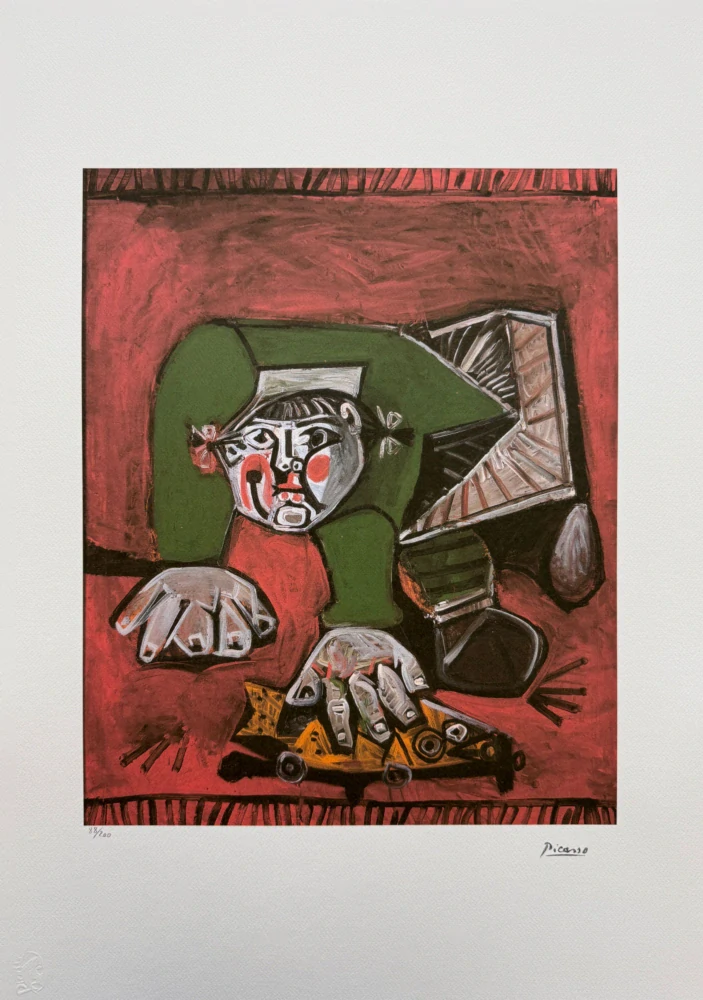 Pablo Picasso - Paloma with Celluloid Fish 88/200 - signováno, s certifikátem, 50x70 cm