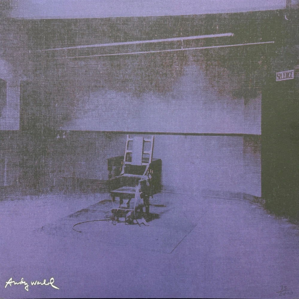 Andy Warhol - Little Electric Chair III x/2400 - 60x60 cm, limitovaná edice CMOA s certifikátem