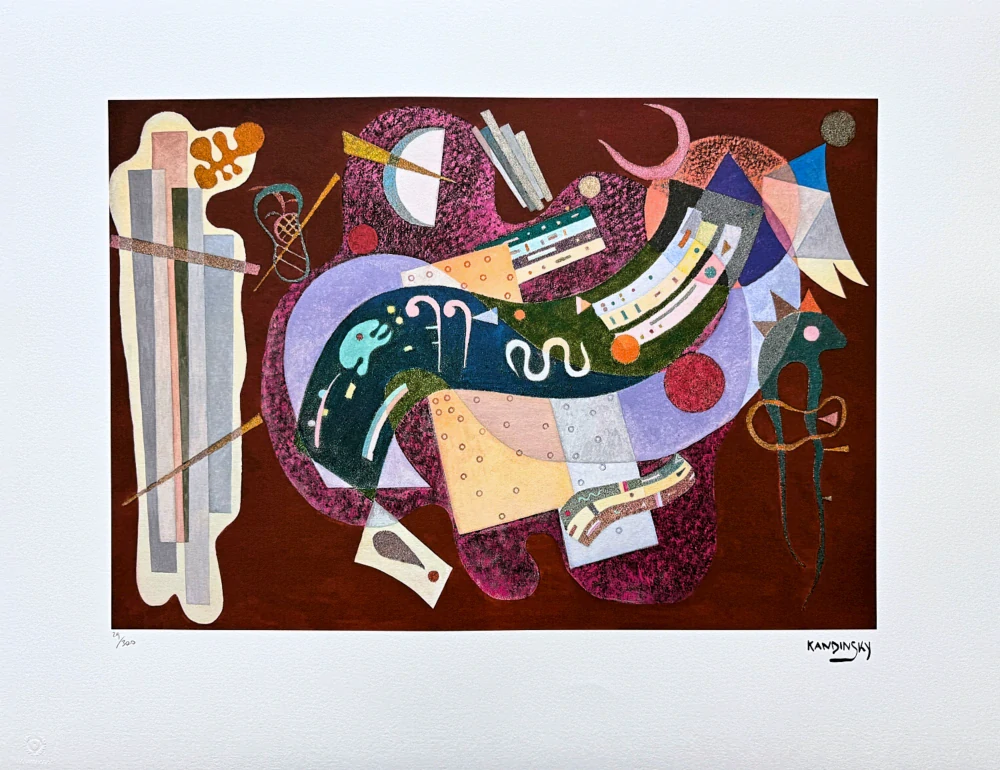 Wassily Kandinsky - Rigid and Curved - x/300 - signováno, číslovaná edice, 65x50 cm