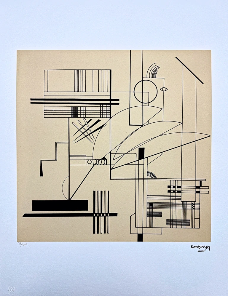 Wassily Kandinsky - Linear Composition 5 - x/300 - signováno, číslovaná edice, 50x65 cm