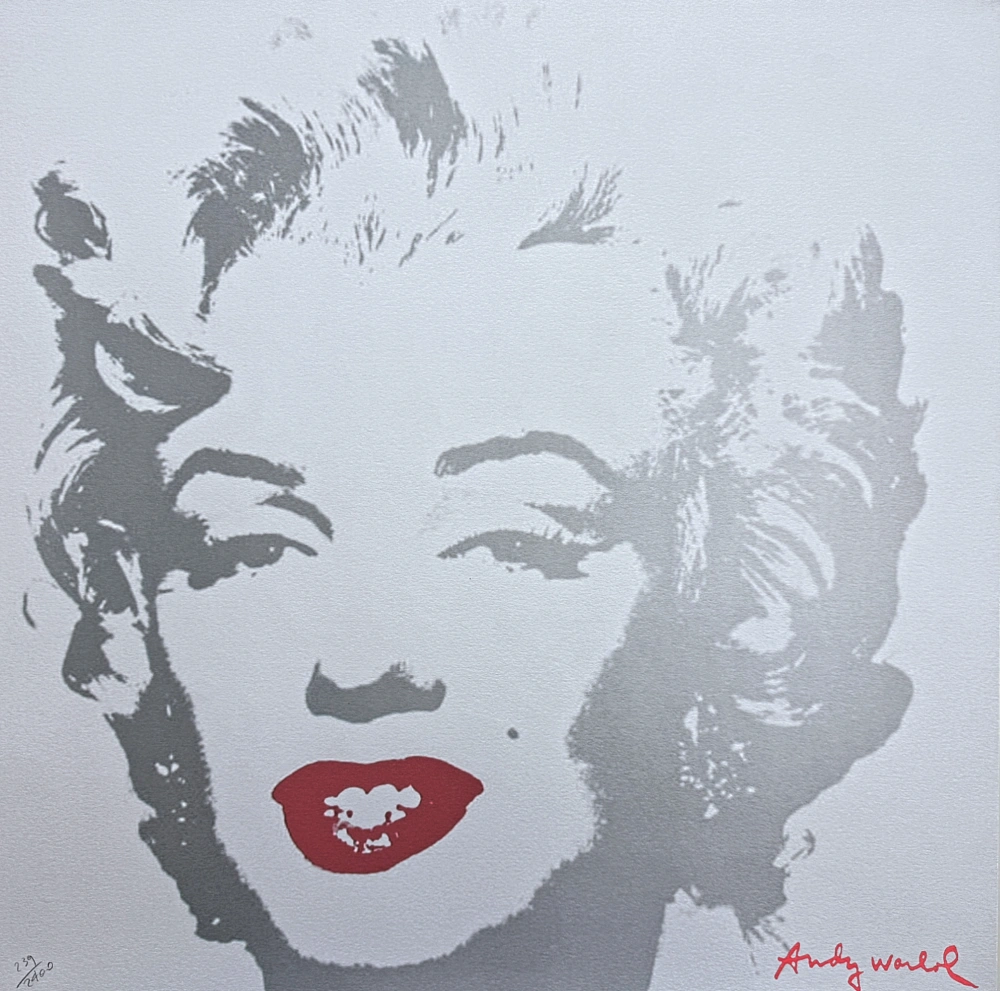 Andy Warhol - Marilyn Monroe svetle seda x/2400 - 60x60 cm, limitovaná edice CMOA s certifikátem