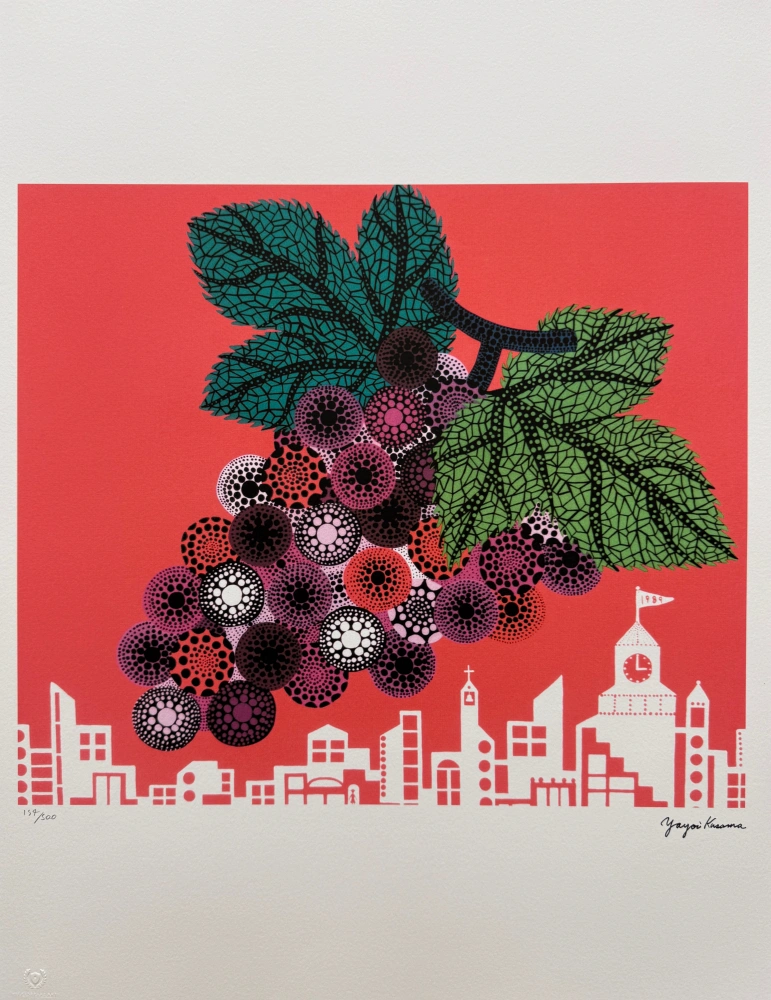 Yayoi Kusama - Grapes in the City II x/500 - signováno, číslovaná edice, 50x65 cm
