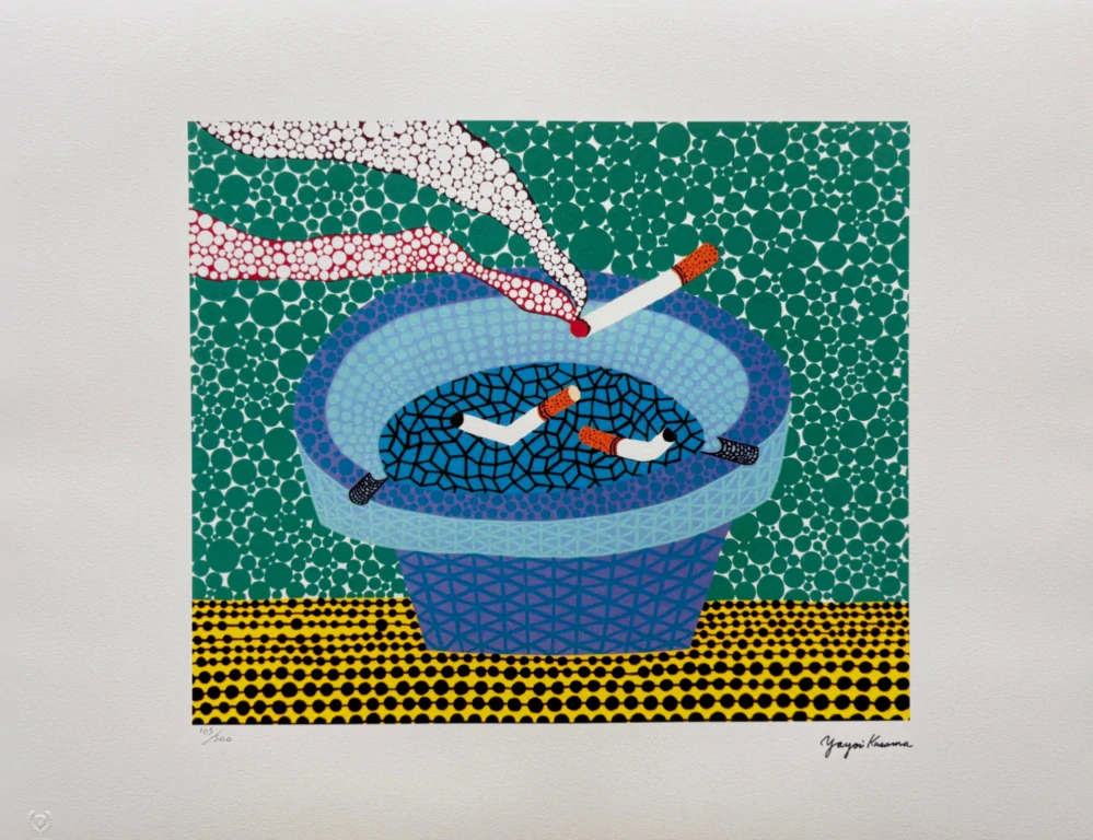 Yayoi Kusama - Ashtray x/500 - signováno, číslovaná edice, 65x50 cm