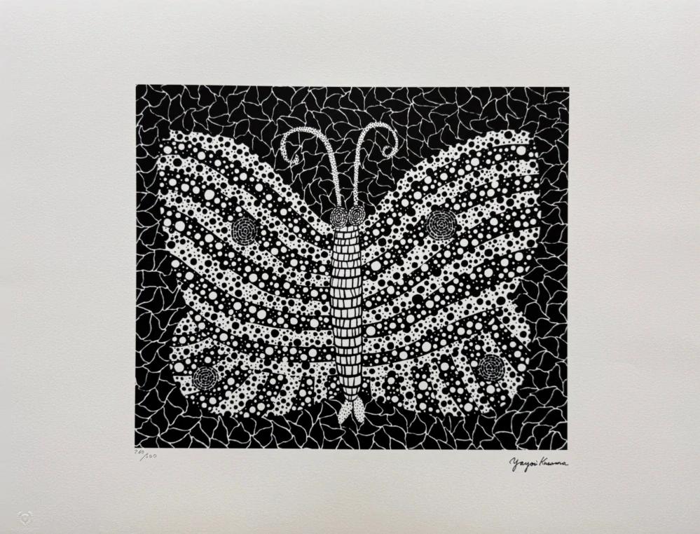 Yayoi Kusama - Butterfly x/500 - signováno, číslovaná edice, 65x50 cm