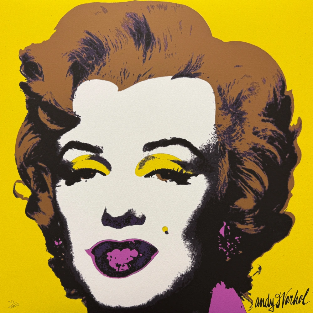 Andy Warhol - Marilyn Monroe žlutá x/2400 - 60x60cm, limitovaná edice CMOA s certifikátem