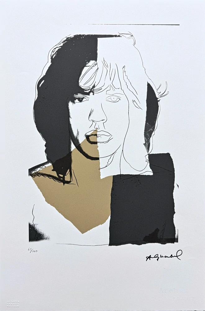 Andy Warhol - Mick Jagger černo-hnědý II x/100 - edice Leo Castelli s certifikátem