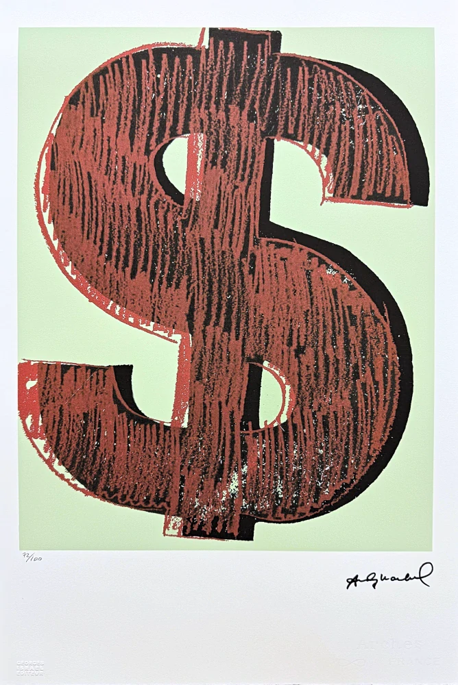 Andy Warhol - Dollar Sign II x/100 - edice Leo Castelli s certifikátem