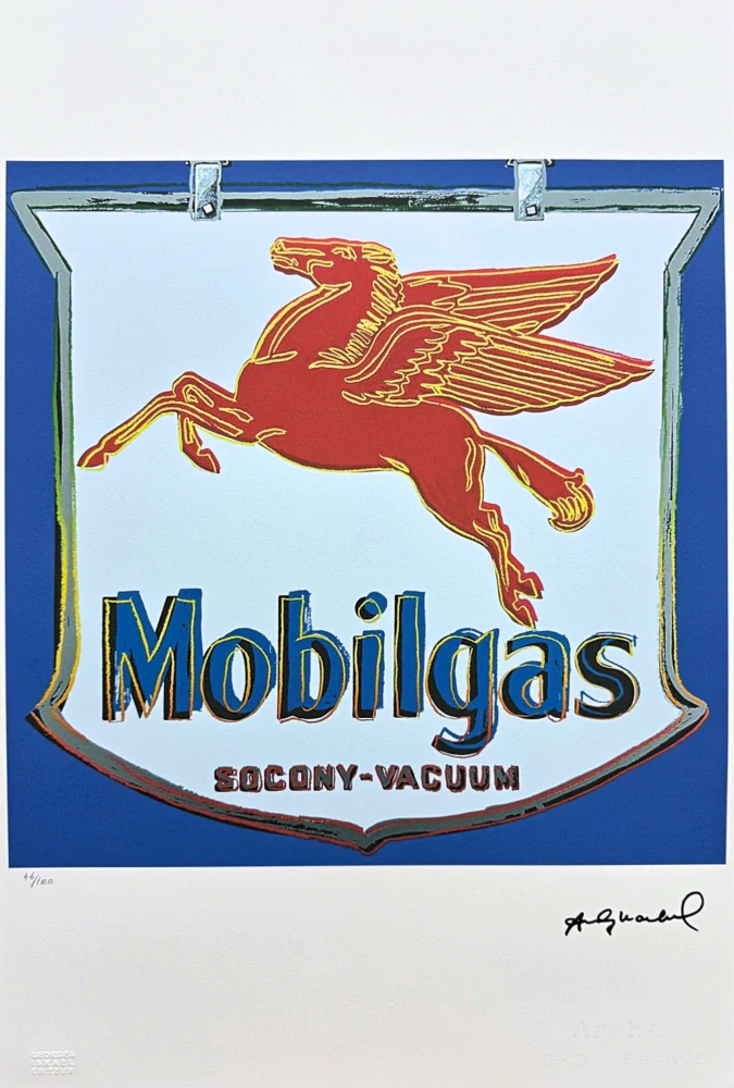 Andy Warhol - Mobilgas modrý x/100 - edice Leo Castelli s certifikátem