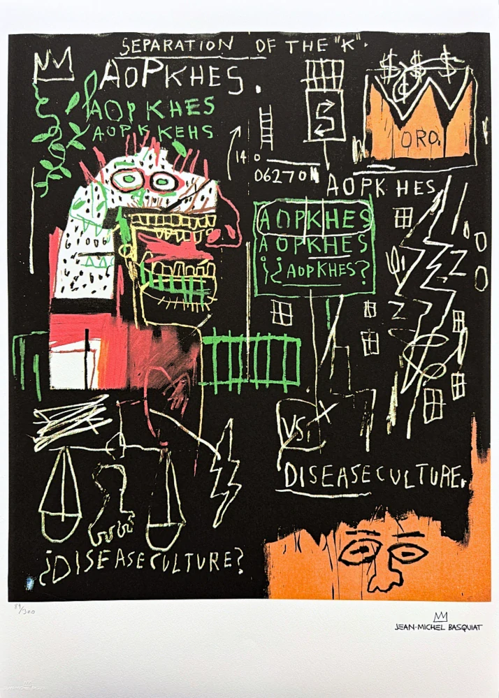 Jean-Michel Basquiat - Separation of the K x/300 - limitovaná edice, signováno, 50x70cm