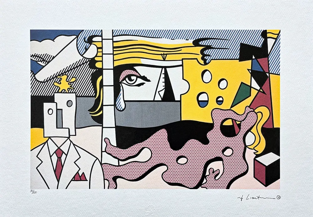 Roy Lichtenstein - Figures and a Tear - signováno, 50x35cm, limitovaná edice 86/150