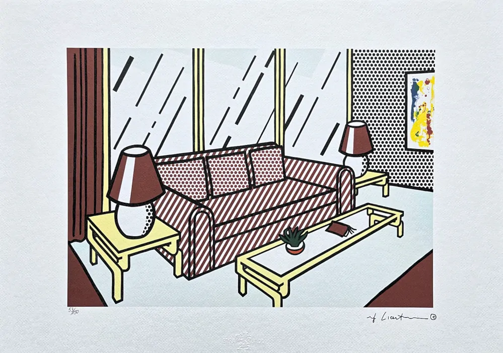 Roy Lichtenstein - Red Lamps - signováno, 50x35cm, limitovaná edice 53/150