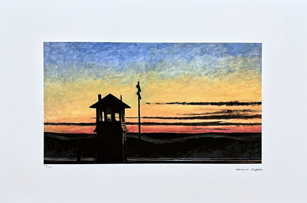 Edward Hopper - Railroad Sunset 66/150 - limitovaná edice, s certifikátem, 57x38 cm