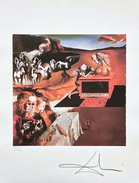 Salvador Dalí - The invention of the monsters - signováno, limitovaná edice, 50x66cm