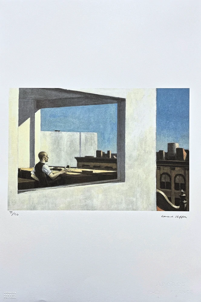 Edward Hopper - Office in a Small City x/150 - limitovaná edice, s certifikátem, 38x57 cm