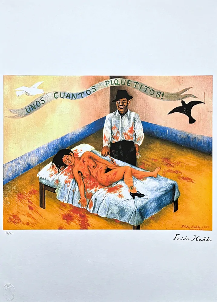 Frida Kahlo - Unos cuantos piquetitos 146/250 - limitovaná edice s certifikací, 50x70cm