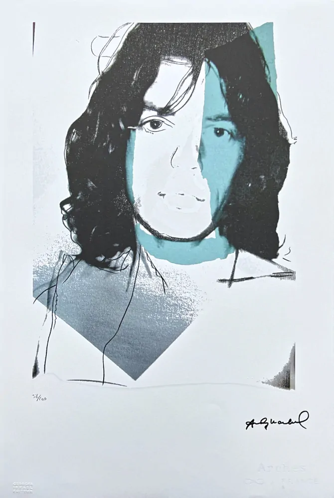 Andy Warhol - Mick Jagger modrý 38/100 - edice Leo Castelli s certifikátem