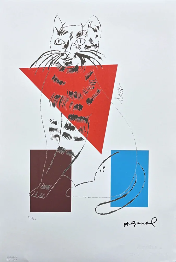 Andy Warhol - Cat Sam barevný III 52/100 - edice Leo Castelli s certifikátem