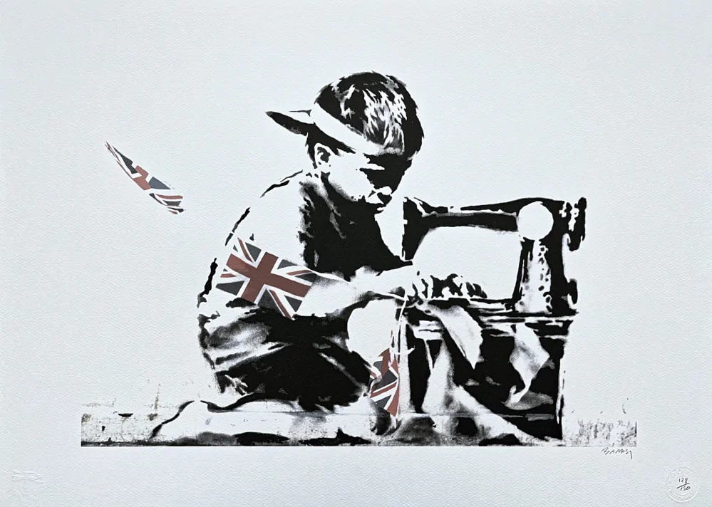 Banksy - Slave Labour x/150 - číslovaná edice s certifikátem, 70x50cm