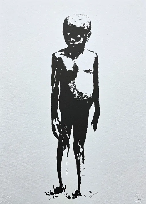 Banksy - Skinny kid 67/150 - číslovaná edice s certifikátem, 50x70cm