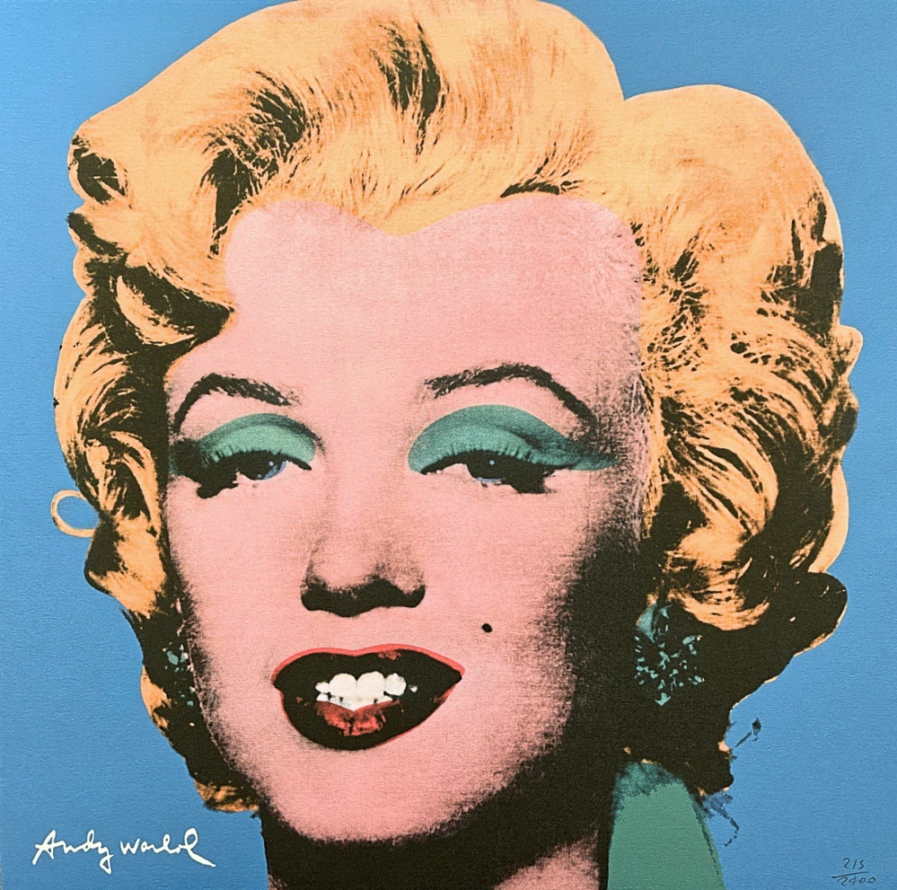 Andy Warhol - Marilyn Monroe světle modrá x/2400 - 60x60cm, limitovaná edice CMOA s certifikátem