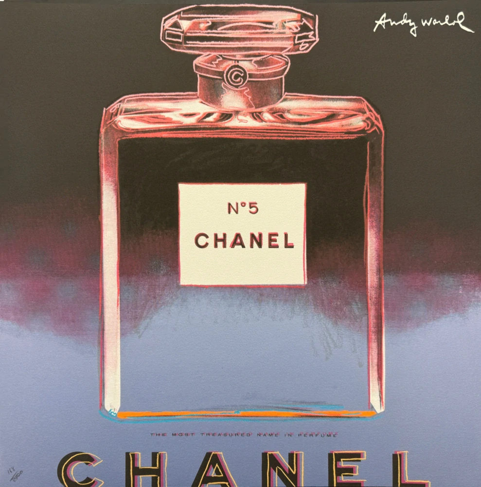 Andy Warhol - Chanel růžovo-modrý x/2400 - 60x60cm, limitovaná edice CMOA s certifikátem