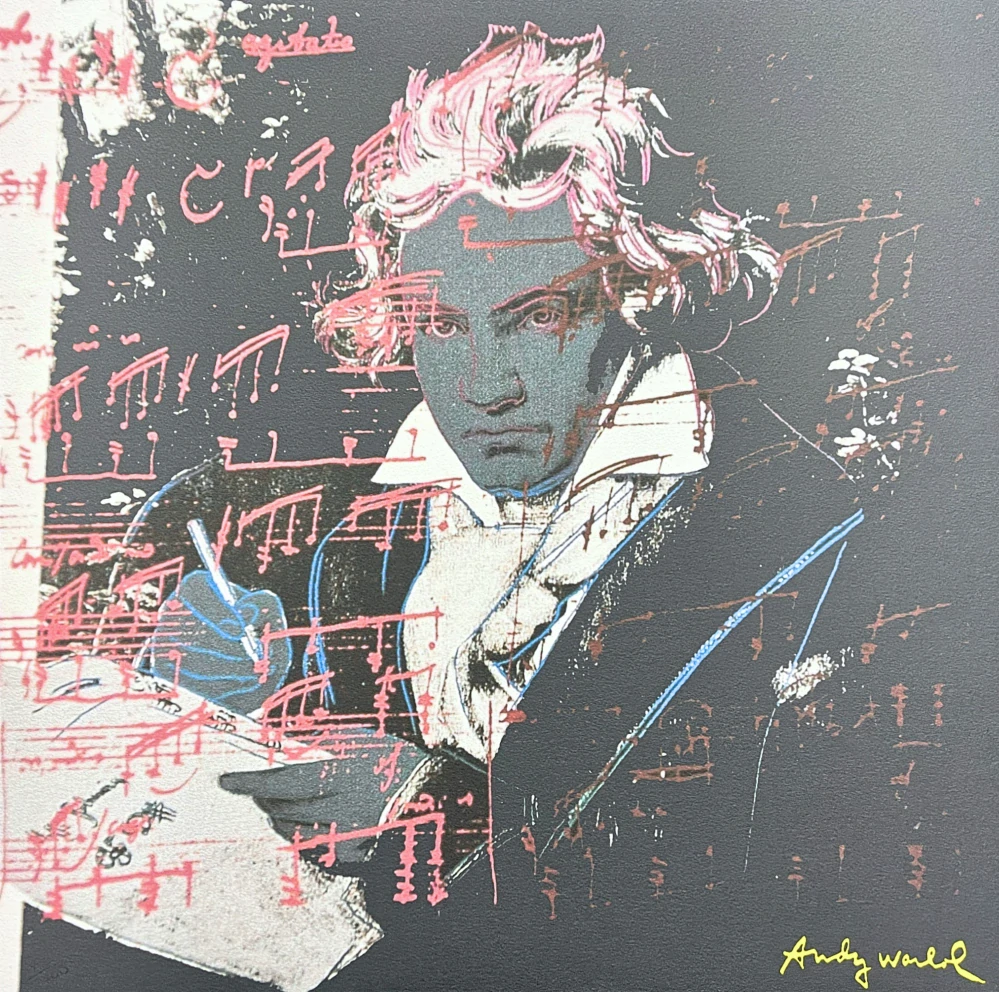 Andy Warhol - Beethoven černý x/2400 - 60x60cm, limitovaná edice CMOA s certifikátem