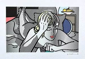 Roy Lichtenstein - Thinking Nude - signováno, 50x35cm, limitovaná edice 88/150