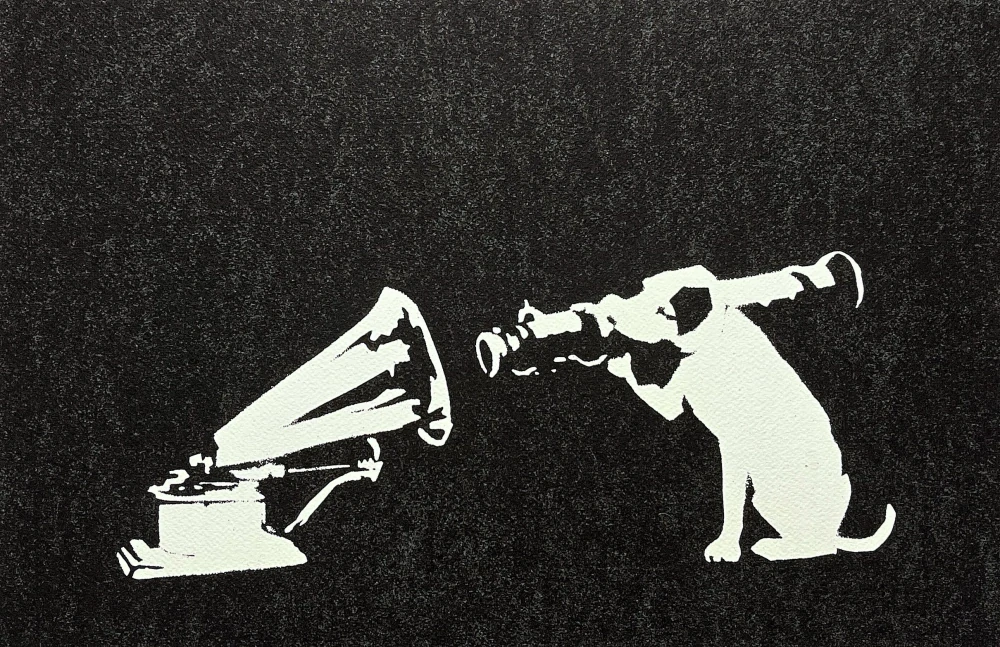 Banksy - Mhv bazooka dog 53/150 - číslovaná edice s certifikátem, 70x50cm
