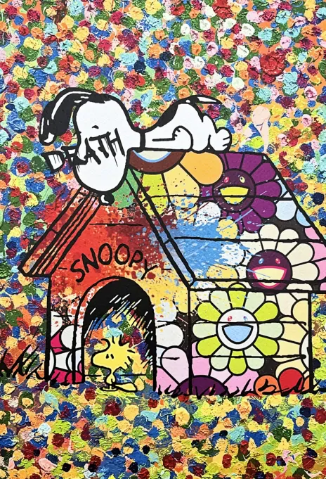 Death NYC - Snoopy, Murakami a Hirst - limitovaná edice s certifikátem, 32x45cm