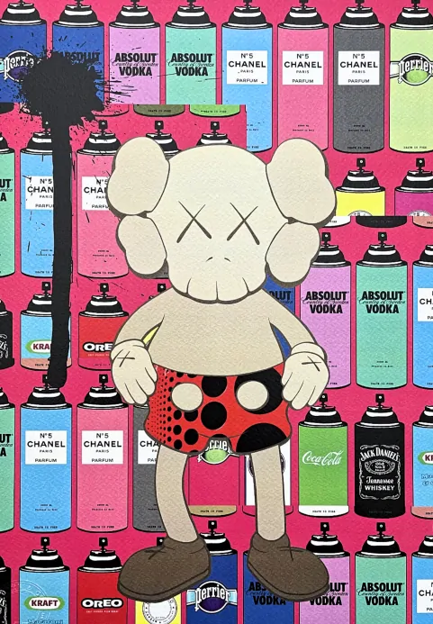 Death NYC - Kaws a Spray - limitovaná edice s certifikátem, 32x45cm