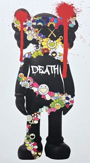 Death NYC - Kaws - limitovaná edice s certifikátem, 32x45cm