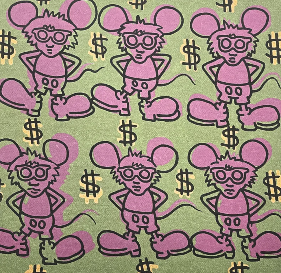 Keith Haring - Andy Mouse 44/150 - signováno, limitovaná edice s certifikátem, 50x70 cm