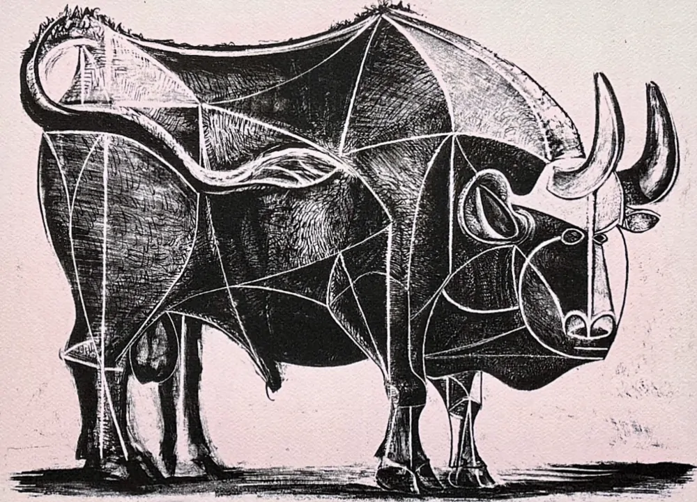 Pablo Picasso - The bull. State IV 121/200 - signováno, s certifikátem, 70x50 cm