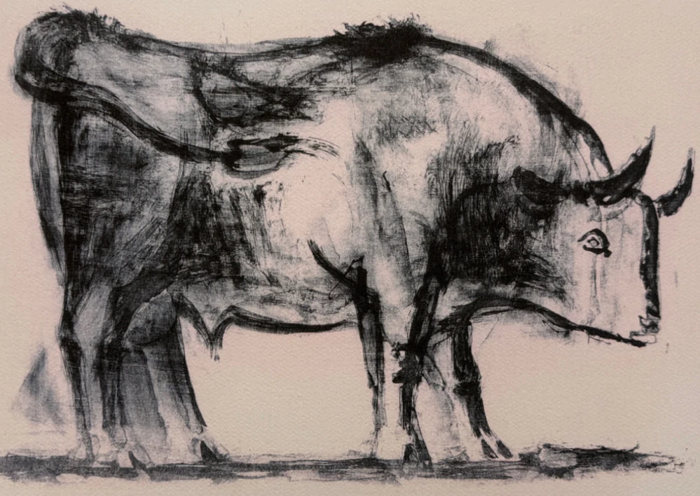 Pablo Picasso - The bull. State I 36/200 - signováno, s certifikátem, 70x50 cm