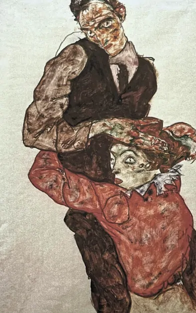 Egon Schiele - Lovers x/200 - limitovaná edice, s certifikátem, 50x70 cm