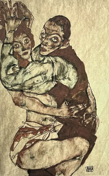 Egon Schiele - Love Making 62/200 - limitovaná edice, s certifikátem, 50x70 cm