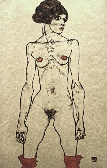 Egon Schiele - Woman Act 81/200 - limitovaná edice, s certifikátem, 50x70 cm