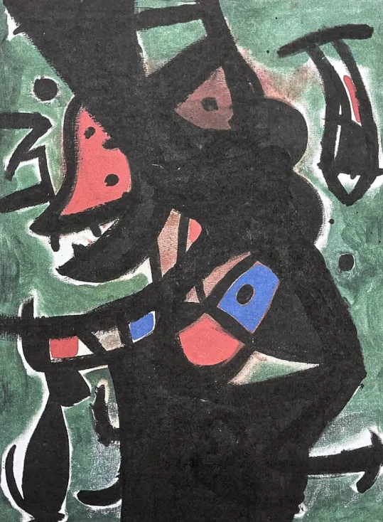 Joan Miró - Untitled black abstraction 63/150 - limitovaná edice s certifikátem, signováno, 56x76cm