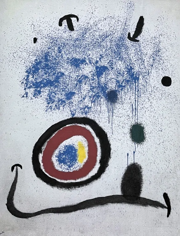 Joan Miró - Blue Splash 46/150 - limitovaná edice s certifikátem, signováno, 56x76cm